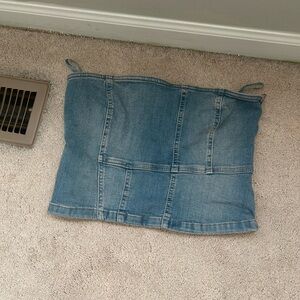 Zara strapless denim top